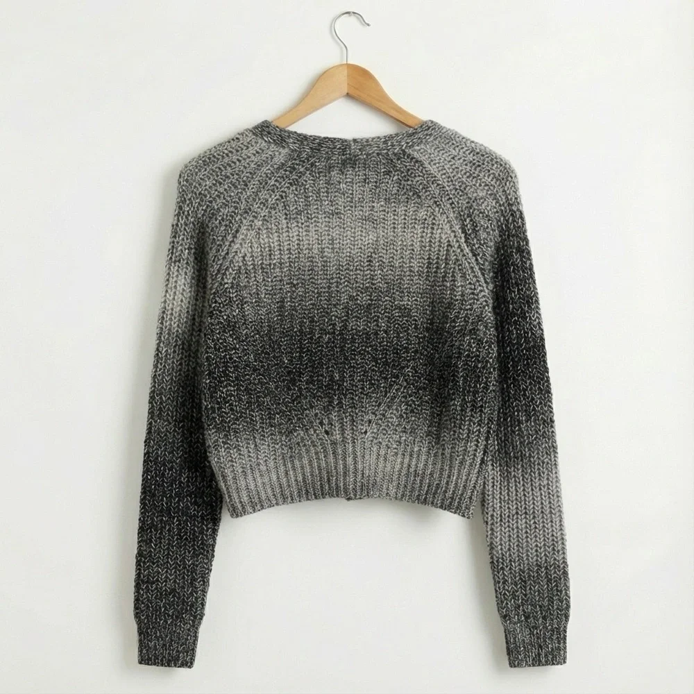 Natural Reflections Black and Gray Women's Cardigan - Picture 3 of 4